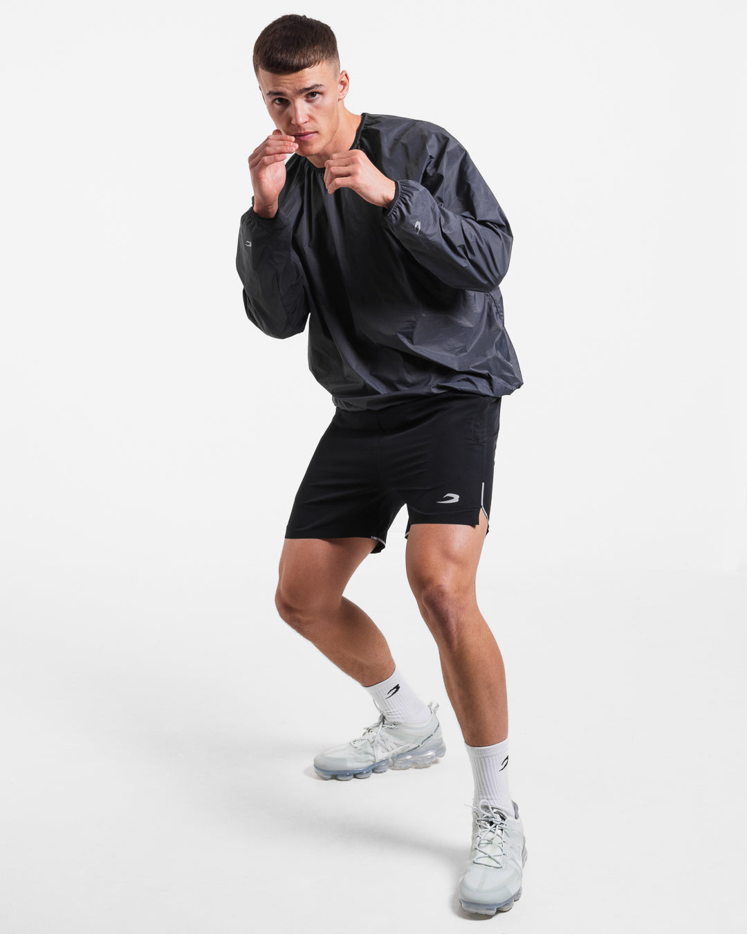 boxraw ジェナーロ・オーバーサイズ・ウィンドブレーカー・クルー Genaro Oversized Windbreaker Crew - Charcoal | BOXRAW