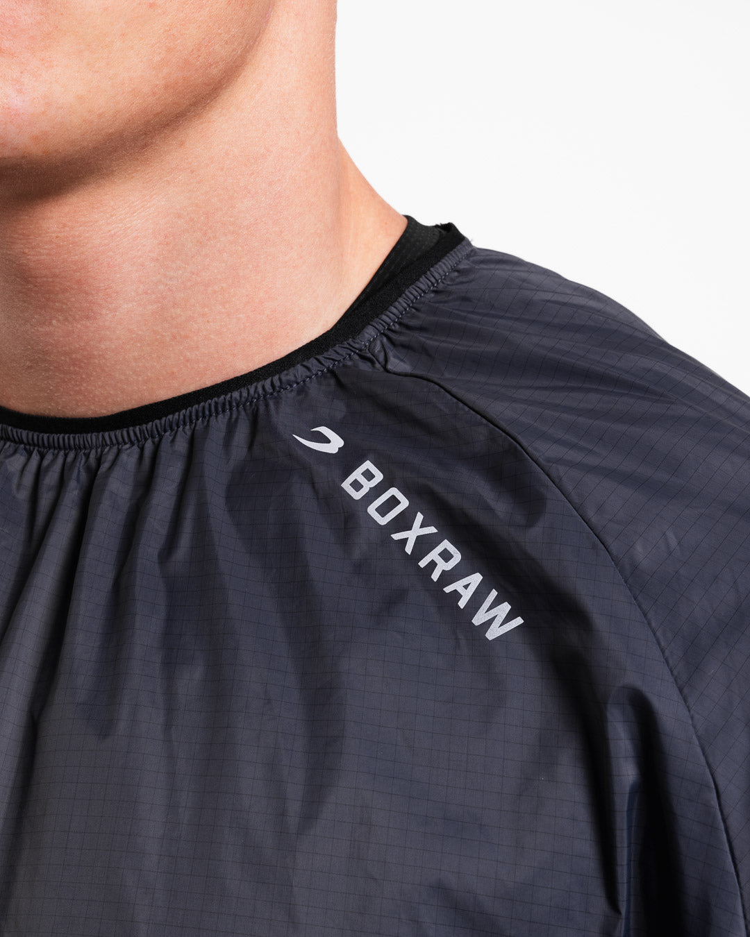 Genaro Oversized Windbreaker Crew - Charcoal | BOXRAW