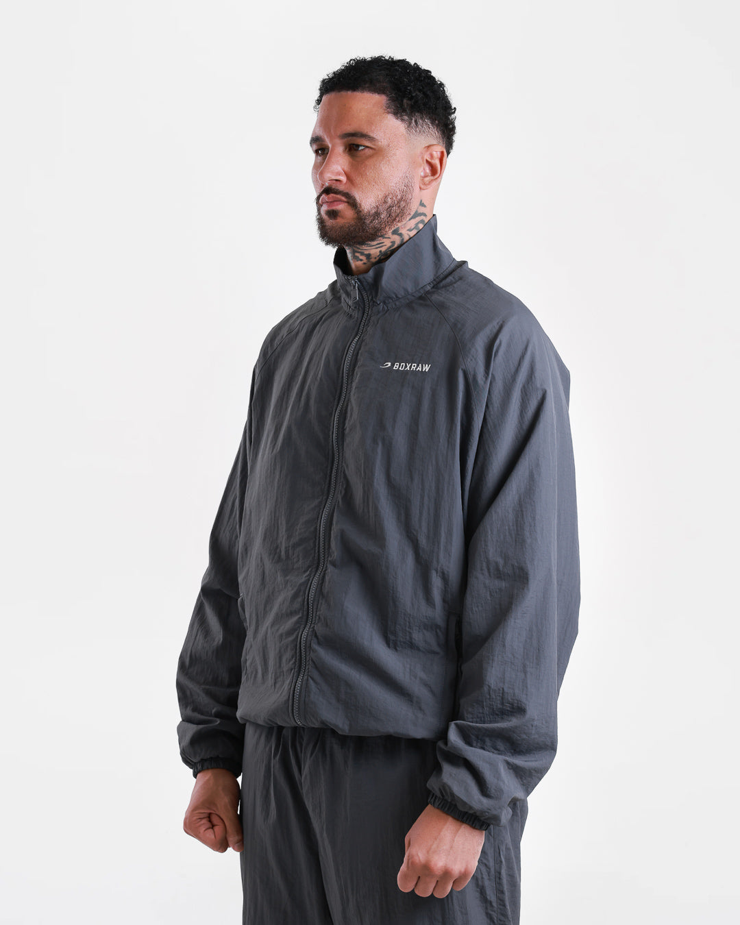 Saxton Track Jacket - Charcoal | BOXRAW