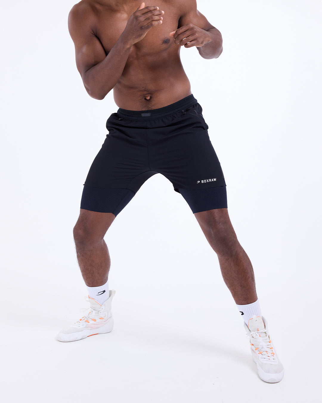BOXRAW 新品 スパーリングクラブ 2イン1ショーツ Sparring Club 2-in-1 Shorts - Black | BOXRAW