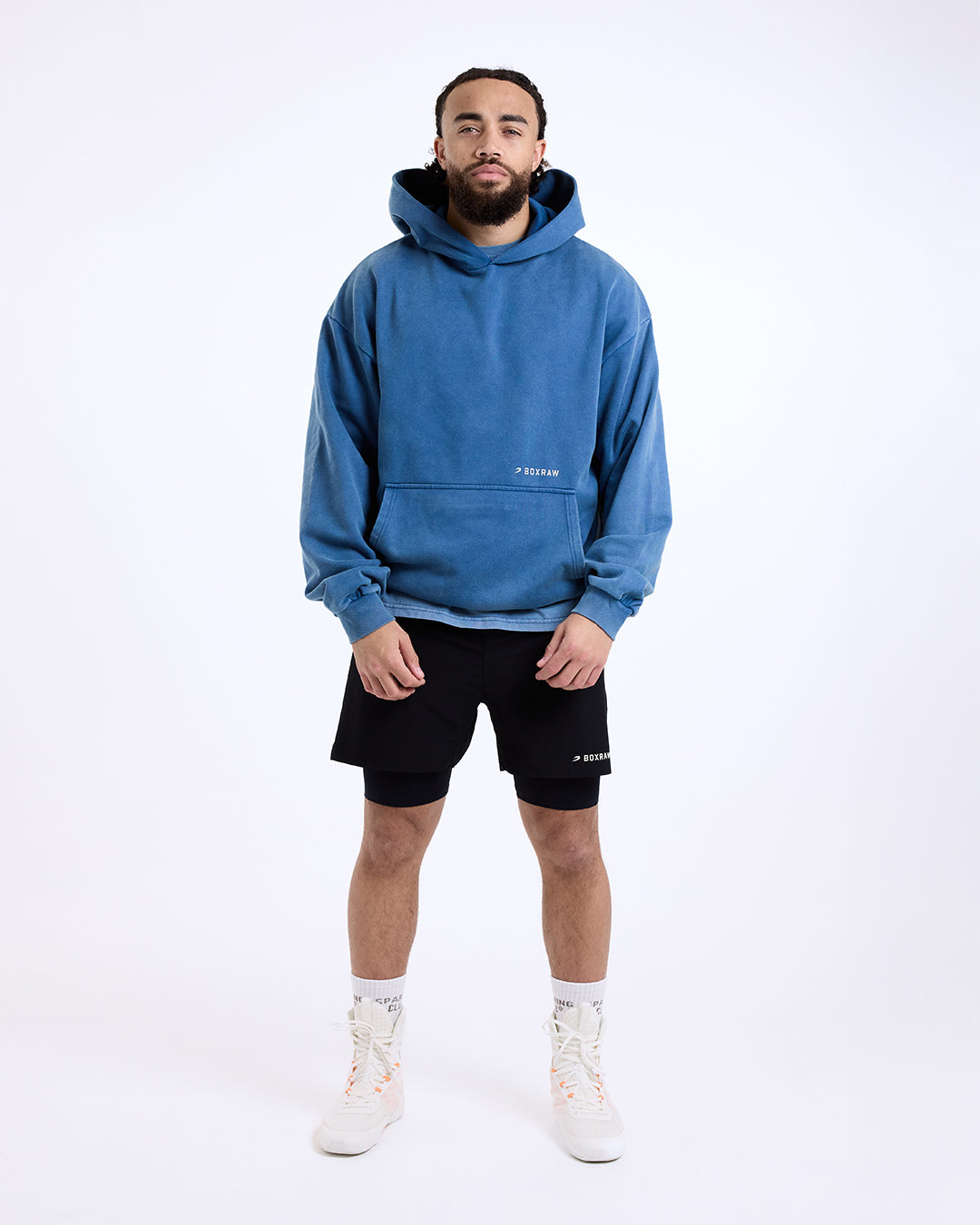 Sparring Club Oversized Hoodie - Washed Baby Blue | BOXRAW