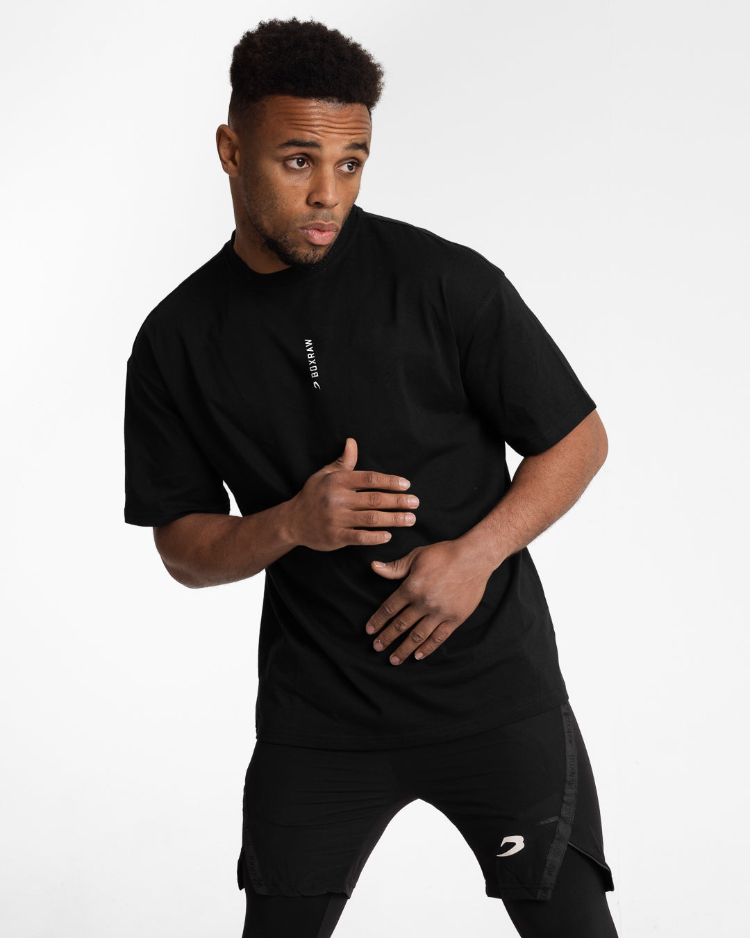 Lineal Oversized T-Shirt - Black | BOXRAW