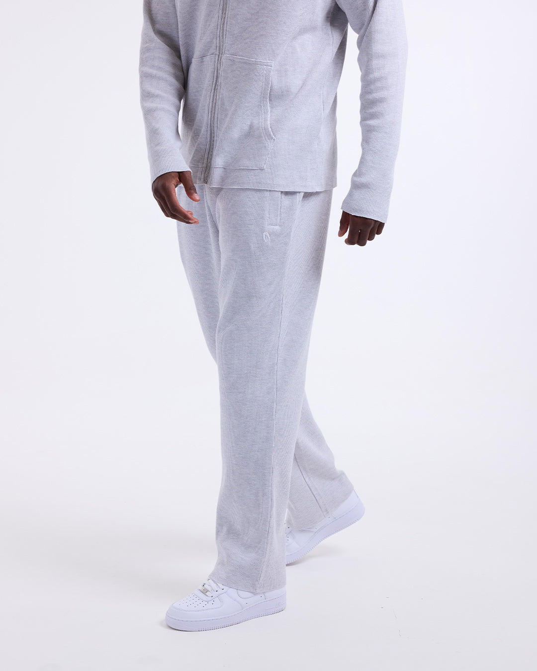 Tunero Waffle Straight Leg Bottoms - Grey