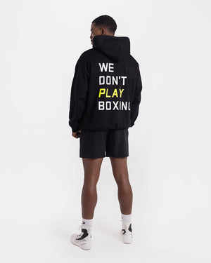 We Don't Play Boxing Oversized Hoodie - Black/Yellow