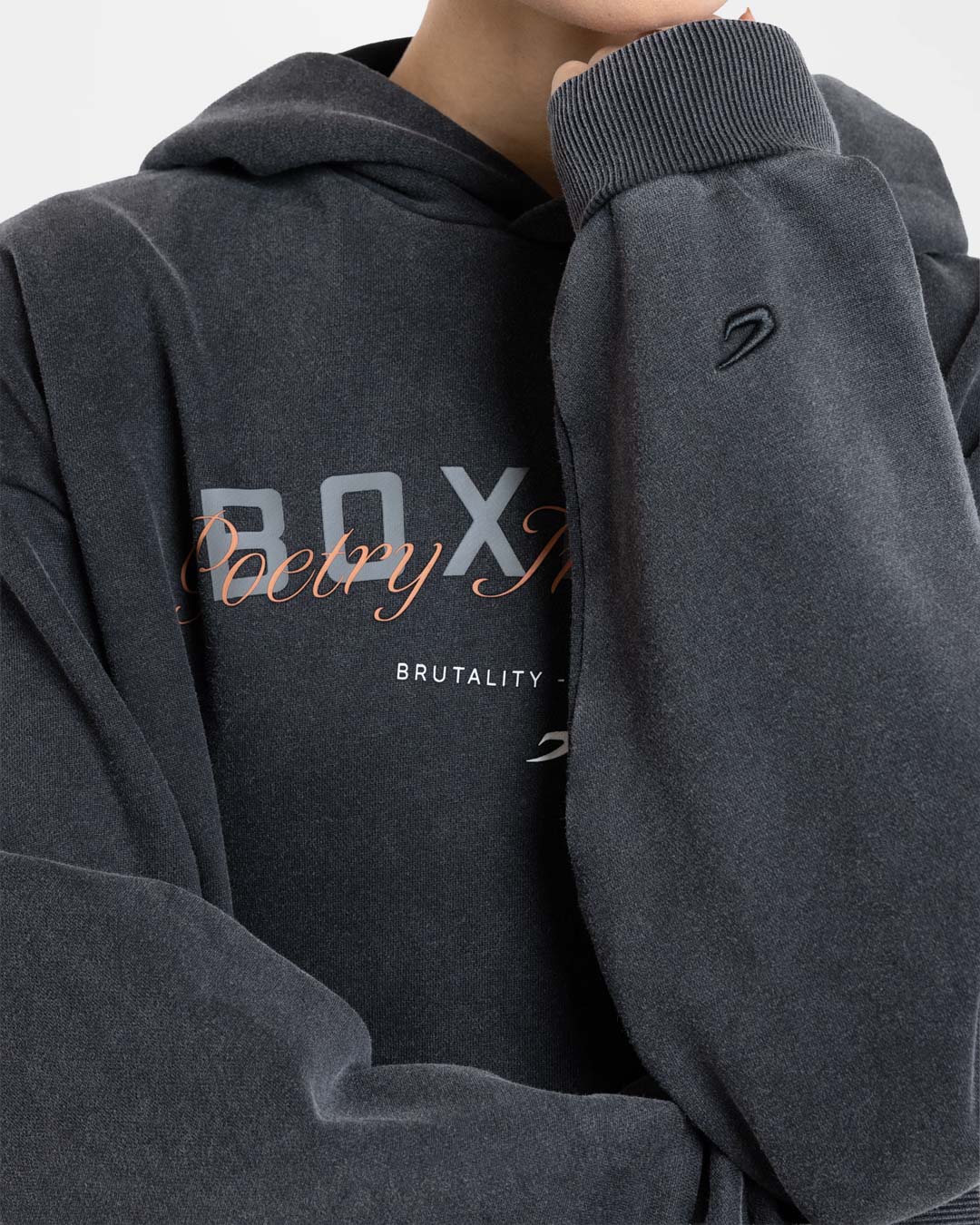 Poetry In Motion Oversized Hoodie - Washed Black