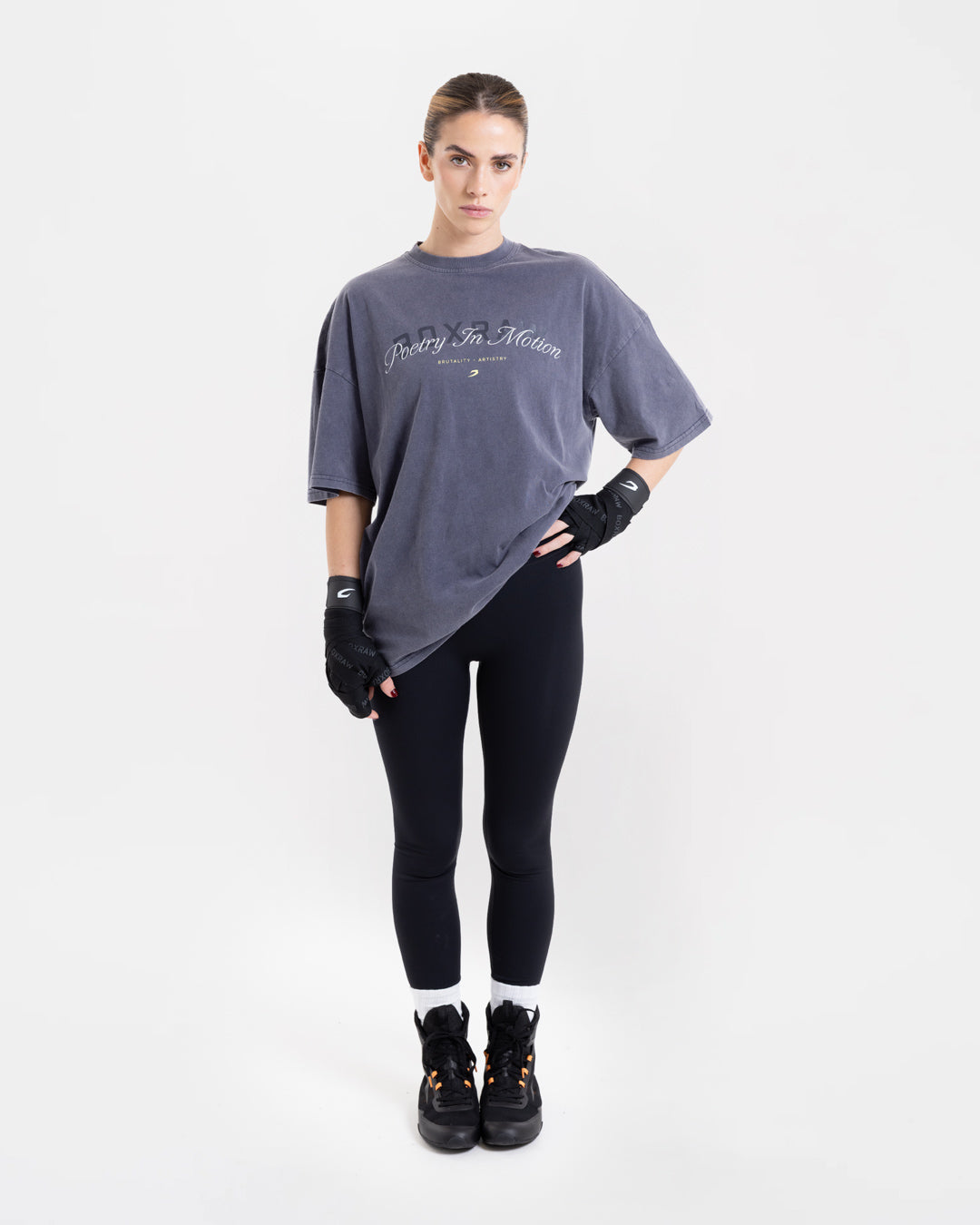 Poetry In Motion Oversized T-Shirt - Washed Navy