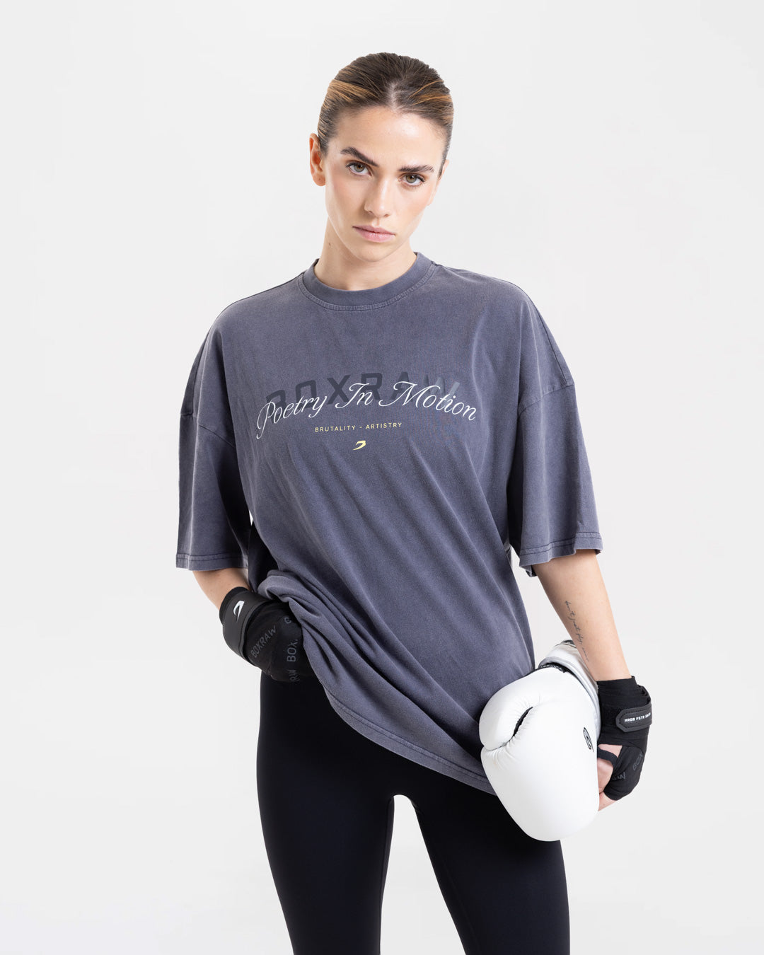 Poetry In Motion Oversized T-Shirt - Washed Navy
