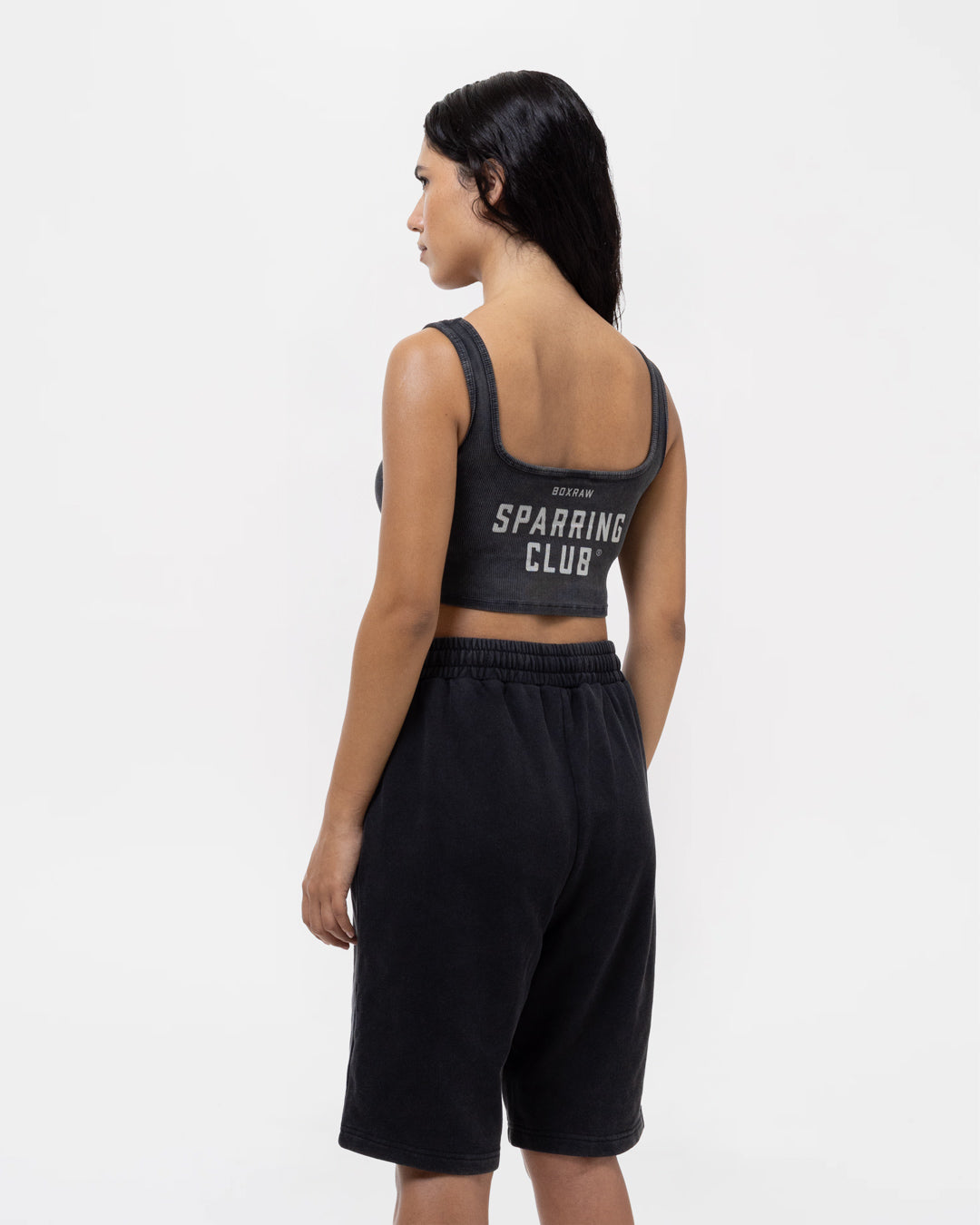 Sparring Club Ribbed Sports Bra - Washed Black
