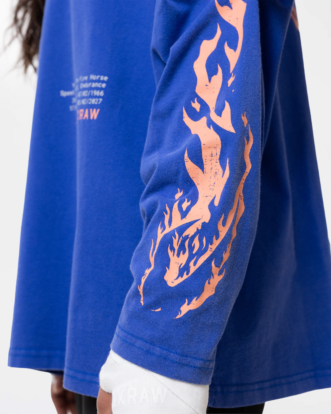Sparring Club Fire Horse Long Sleeve T-Shirt - Washed Blue