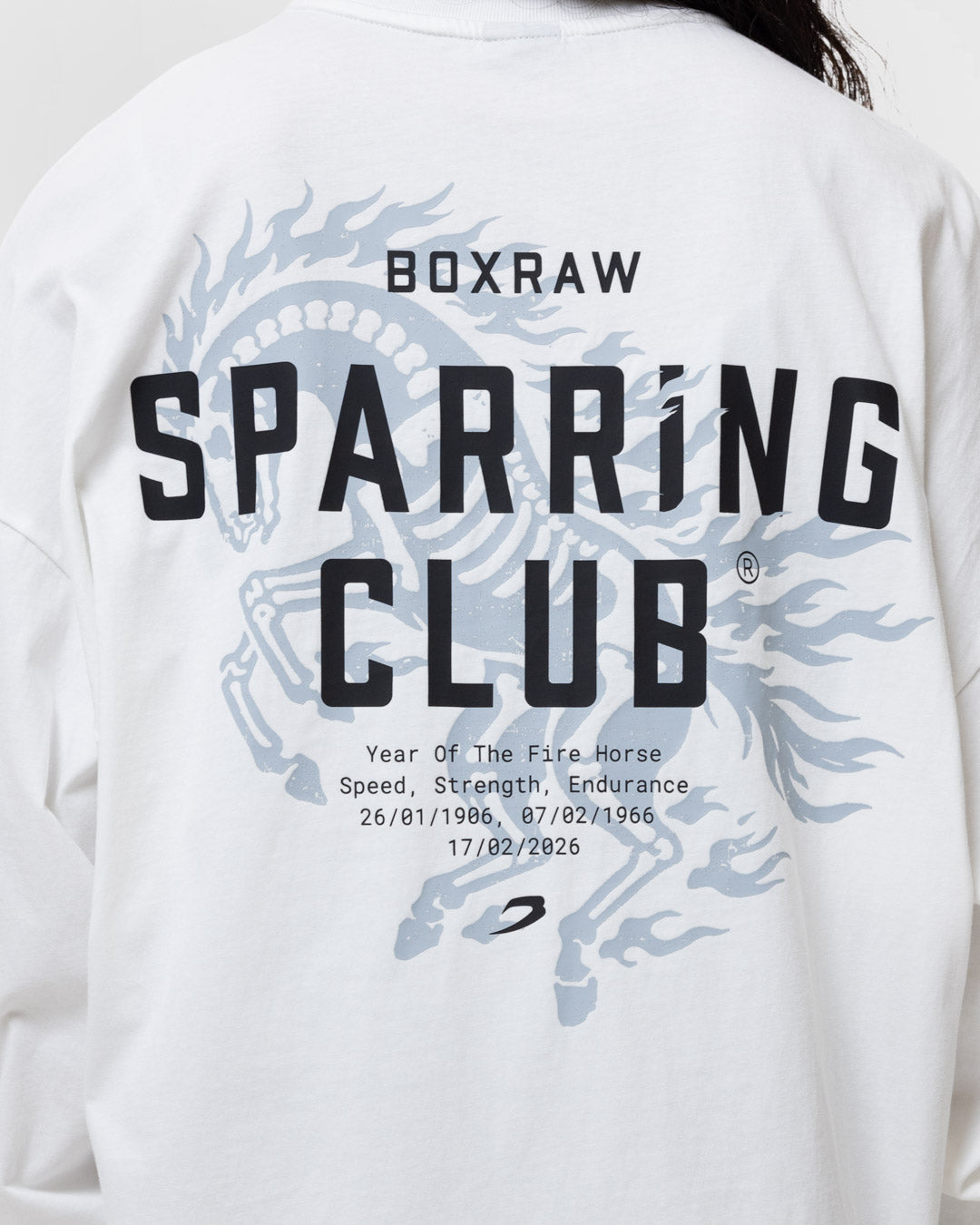 Sparring Club Fire Horse Long Sleeve T-Shirt - Washed Ivory
