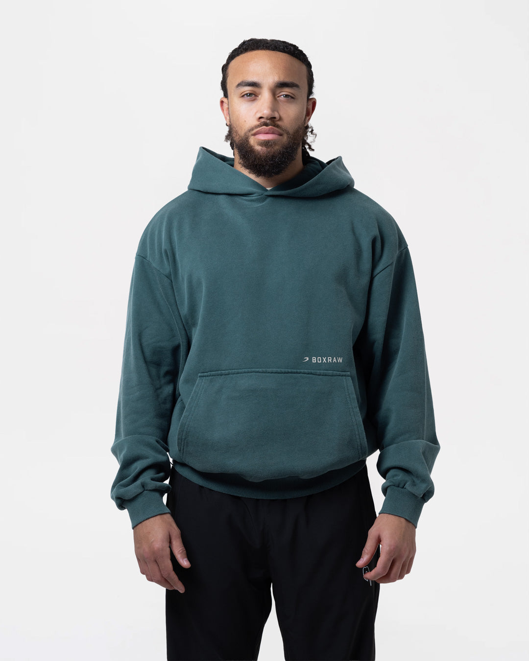 Men's Sparring Club Oversized Hoodie - Washed Teal | BOXRAW