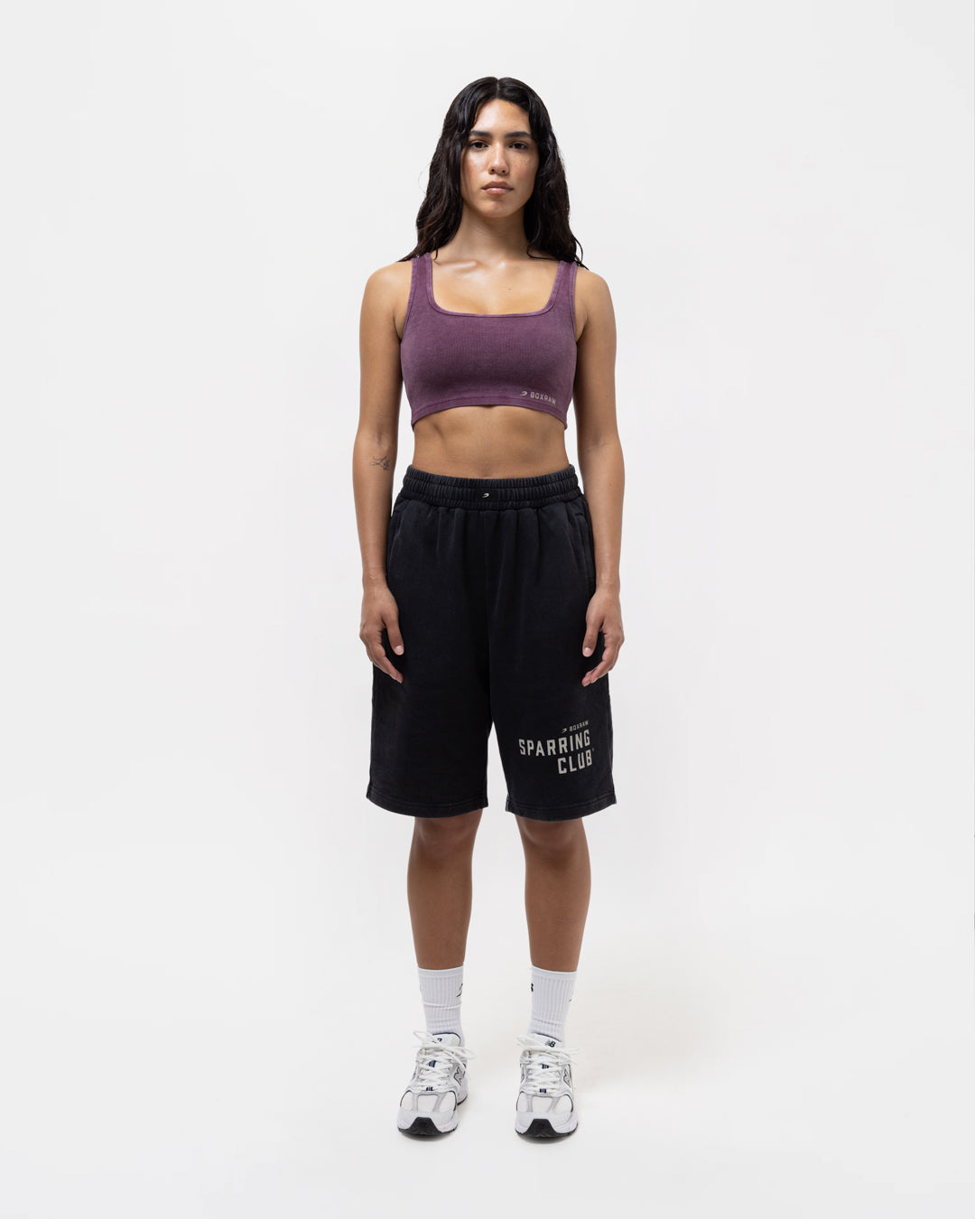 Sparring Club Fire Horse Ribbed Sports Bra - Washed Fig
