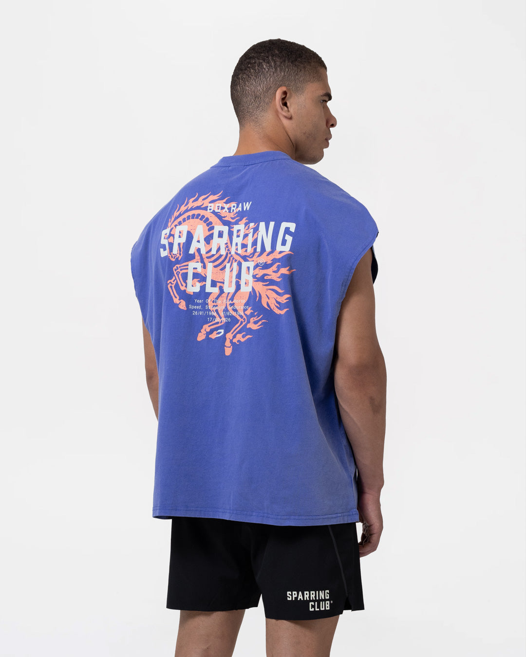Sparring Club Fire Horse Oversized Tank - Washed Blue
