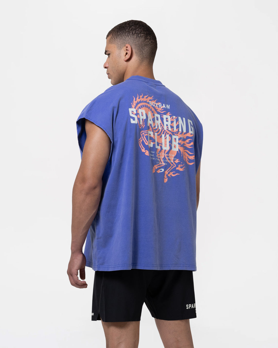 Sparring Club Fire Horse Oversized Tank - Washed Blue