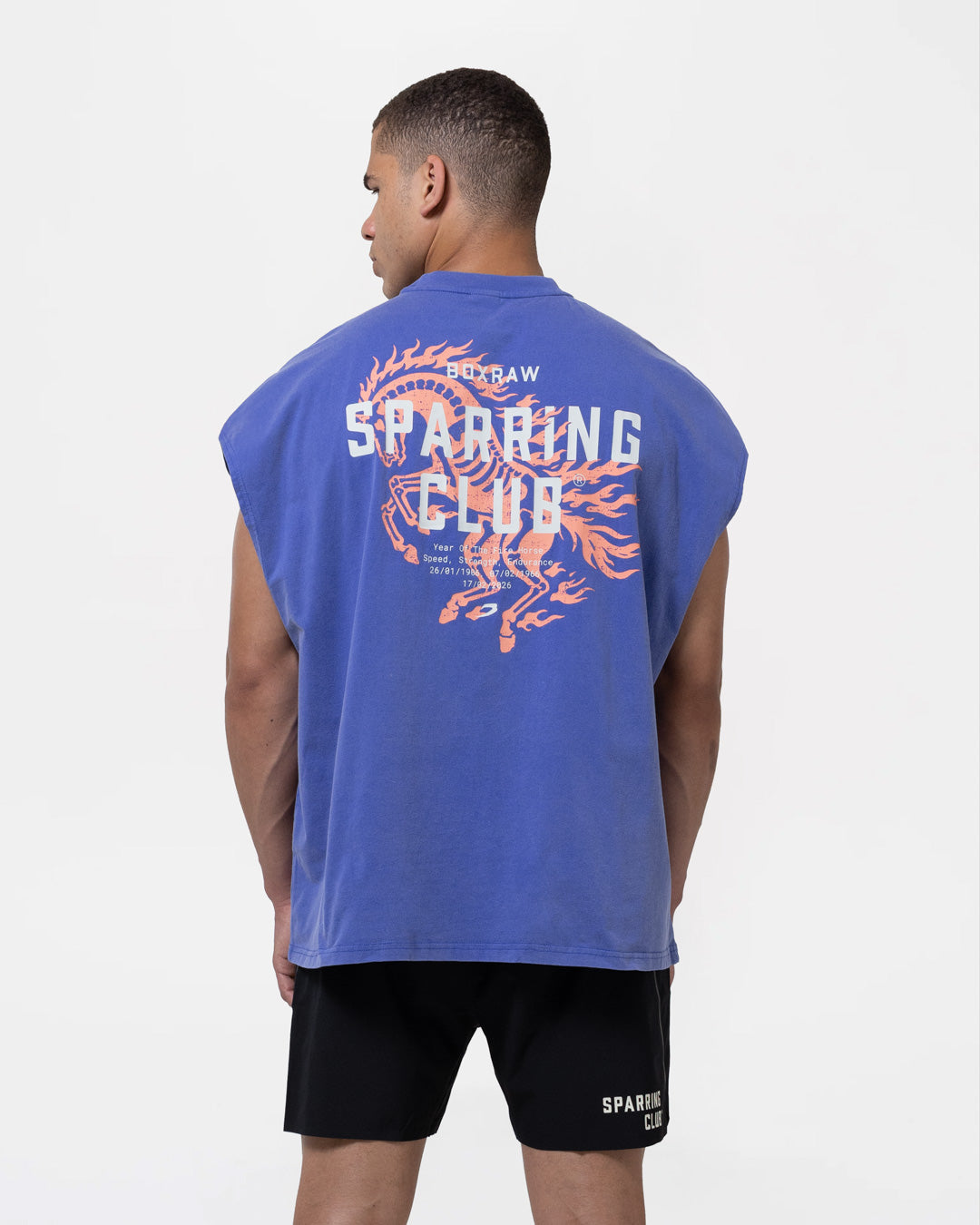 Sparring Club Fire Horse Oversized Tank - Washed Blue