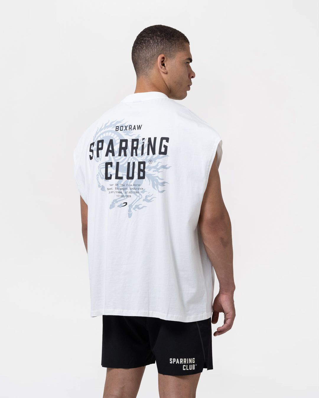 Sparring Club Fire Horse Oversized Tank - Washed Ivory
