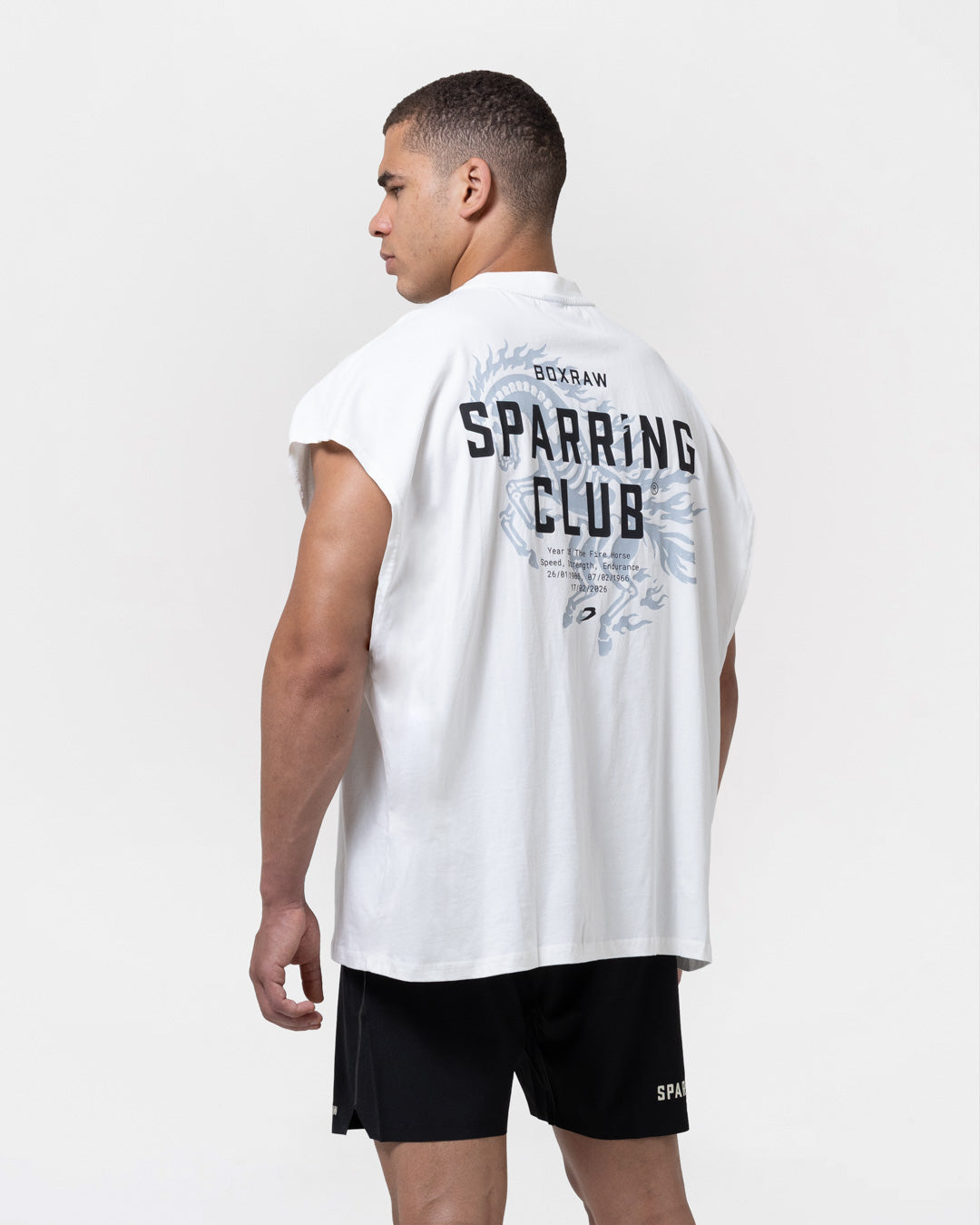 Sparring Club Fire Horse Oversized Tank - Washed Ivory