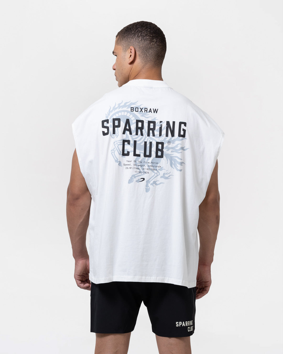 Sparring Club Fire Horse Oversized Tank - Washed Ivory