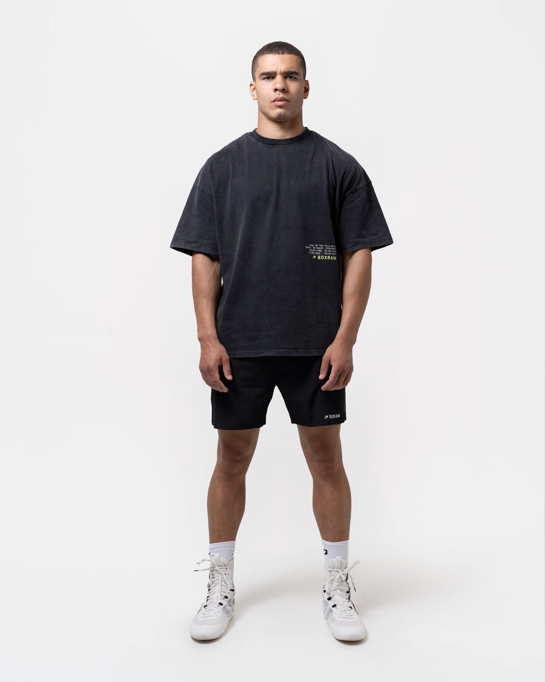 Sparring Club Fire Horse Oversized T-Shirt - Washed Black