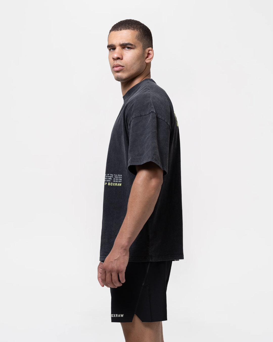 Sparring Club Fire Horse Oversized T-Shirt - Washed Black