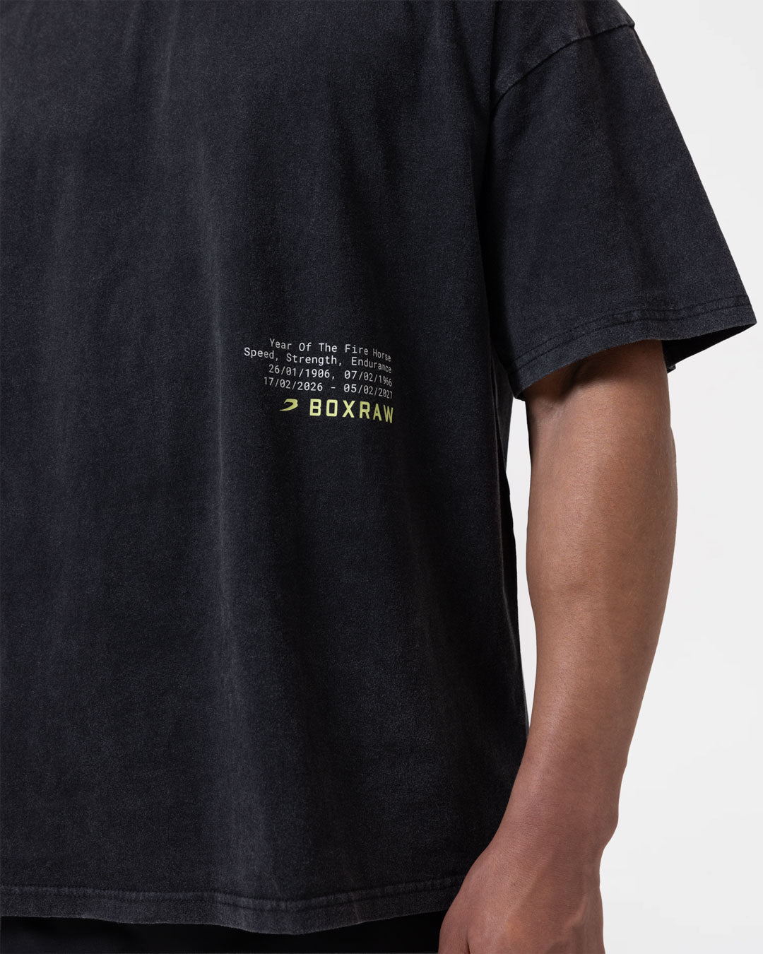 Sparring Club Fire Horse Oversized T-Shirt - Washed Black