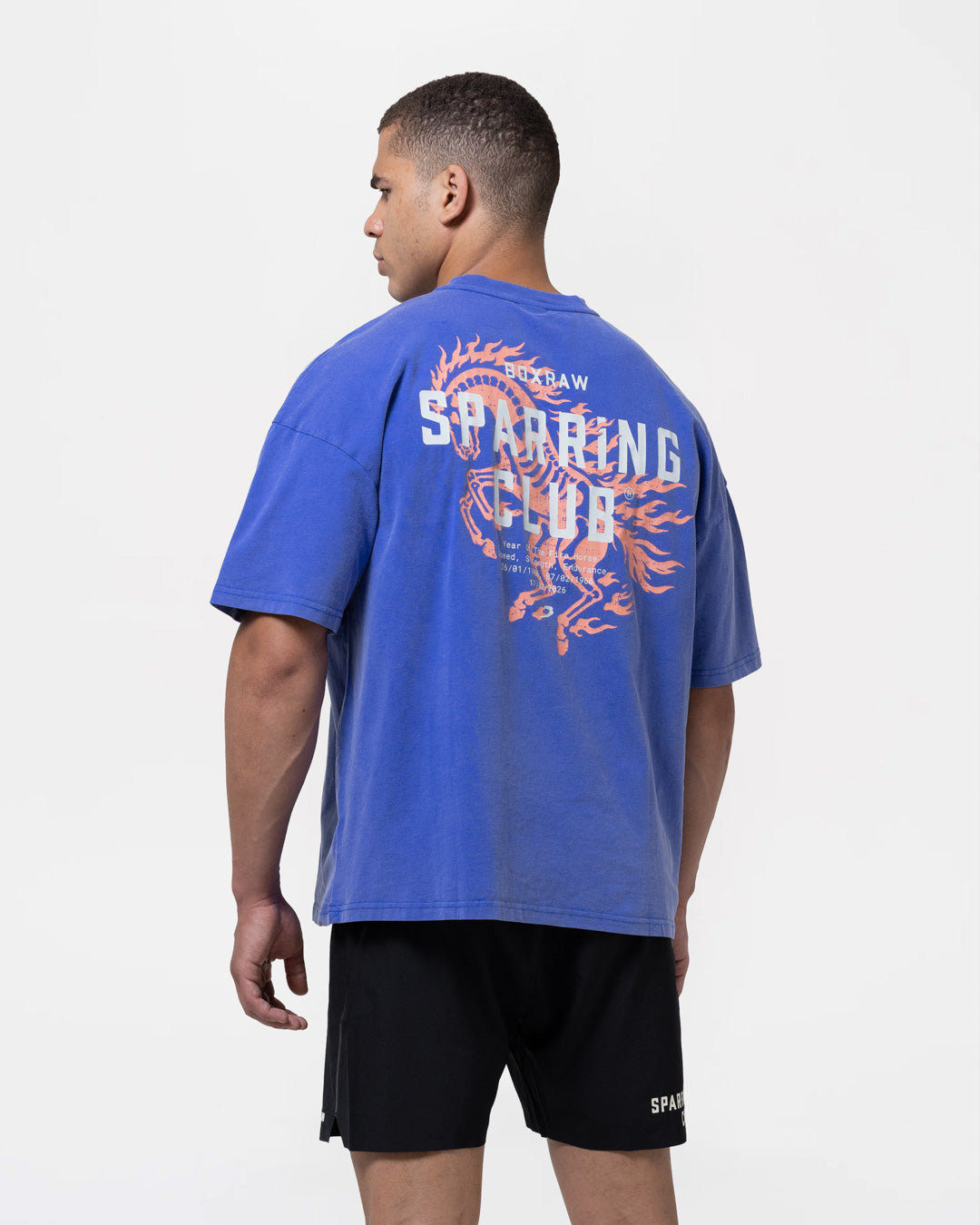 Sparring Club Fire Horse Oversized T-Shirt - Washed Blue