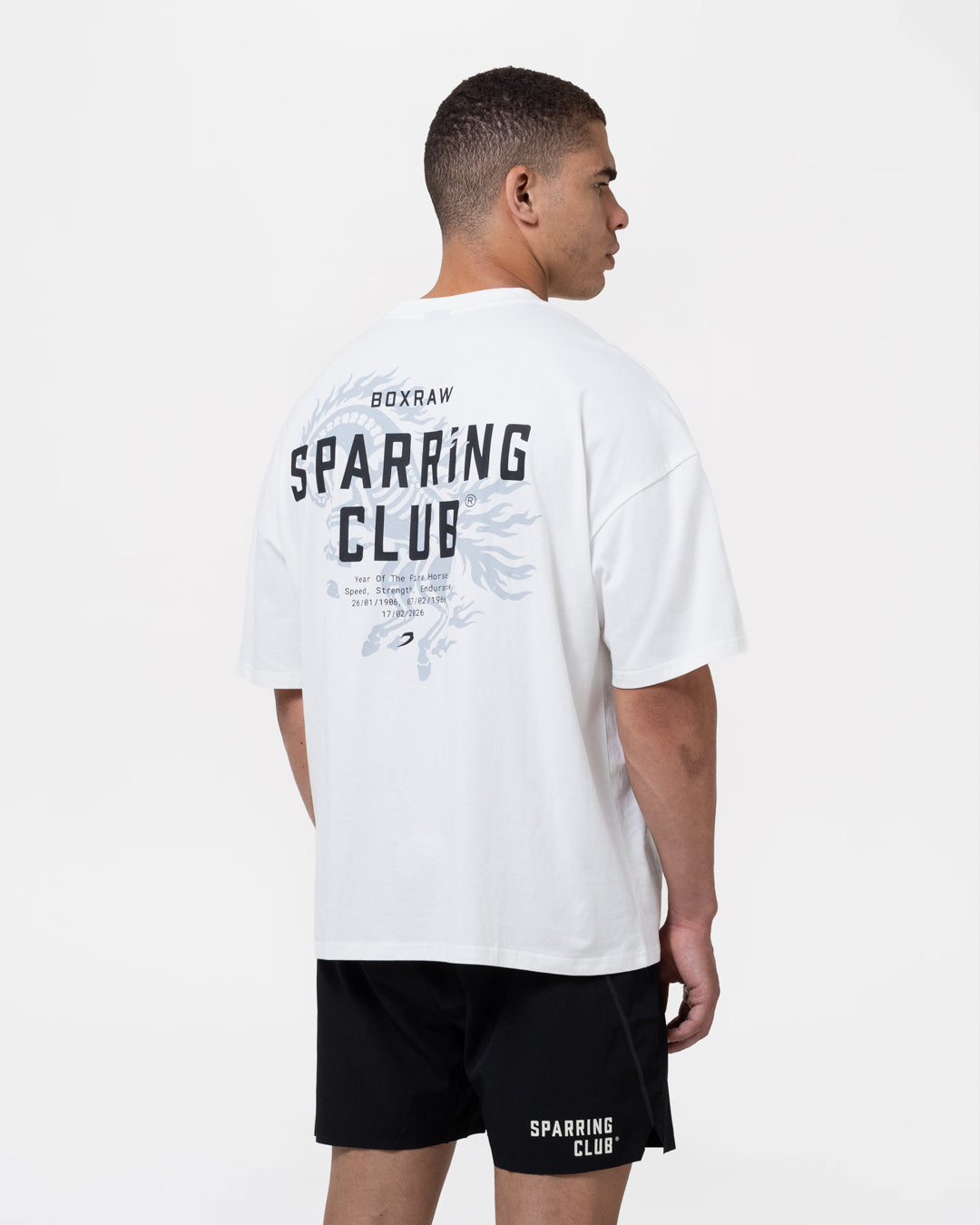 Sparring Club Fire Horse Oversized T-Shirt - Washed Ivory