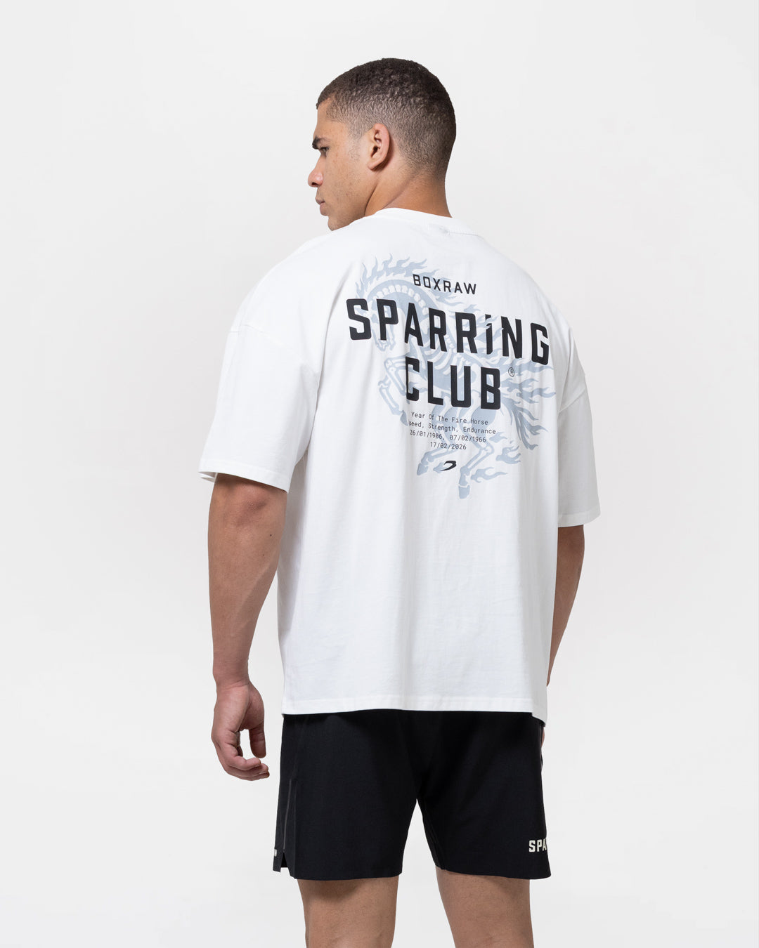 Sparring Club Fire Horse Oversized T-Shirt - Washed Ivory