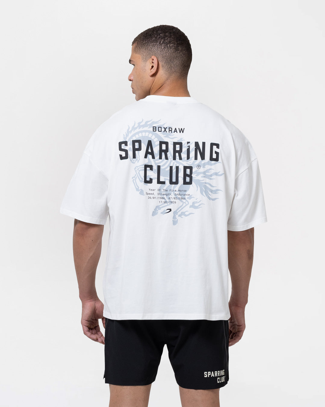 Sparring Club Fire Horse Oversized T-Shirt - Washed Ivory