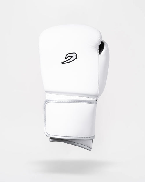 Strike-Seven Strap Boxing Gloves - White/Black