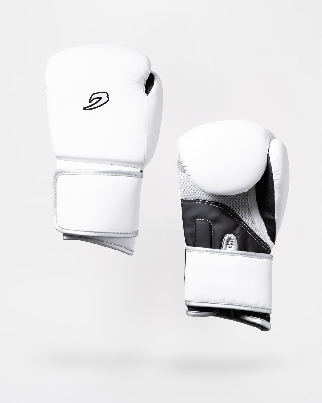 Strike-Seven Strap Boxing Gloves - White/Black