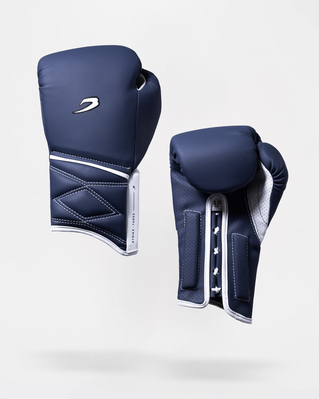 Strike-Three Lace Boxing Gloves - Blue/White