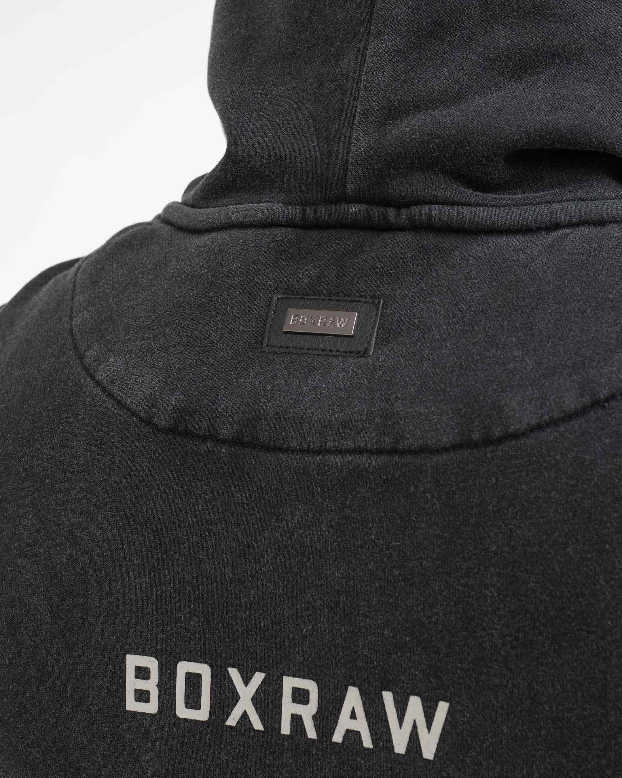 Sparring Club Oversized Zip Up Hoodie - Washed Black