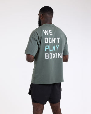 We Don't Play Boxing Oversized T-Shirt - Green