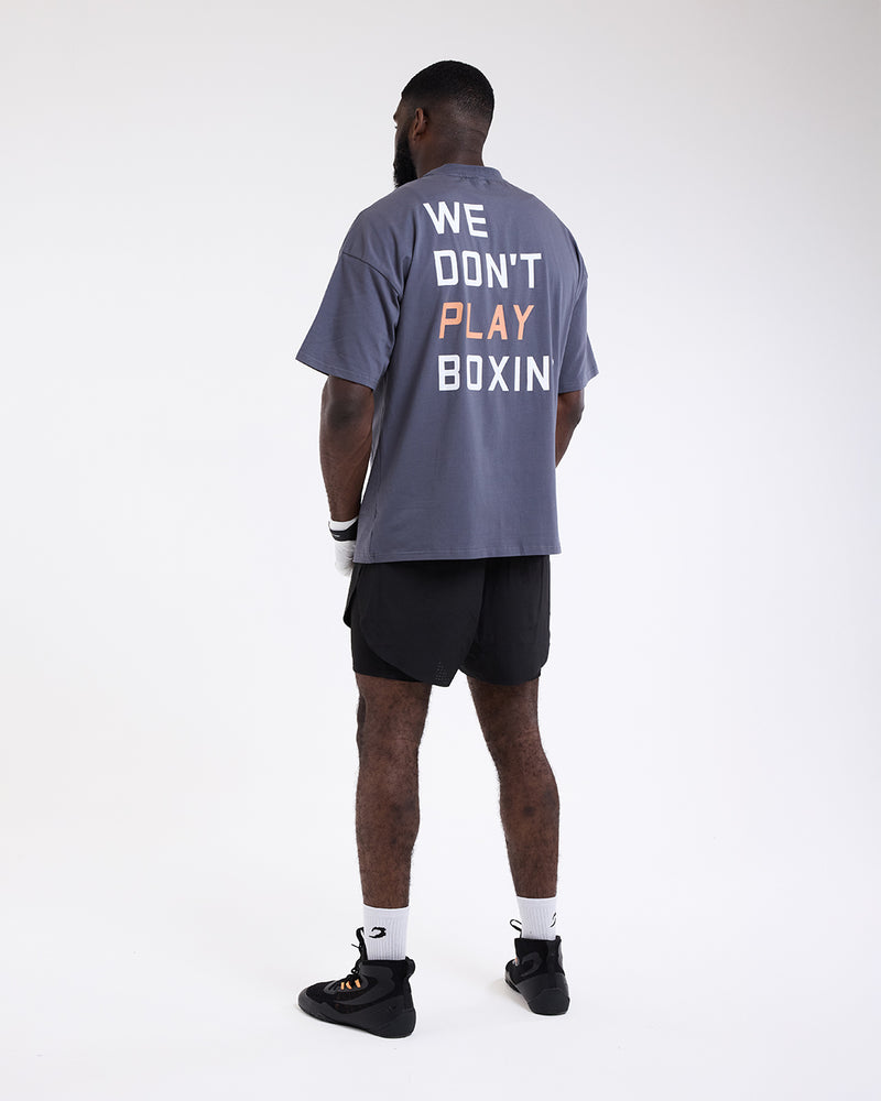 We Don't Play Boxing Oversized T-Shirt - Charcoal