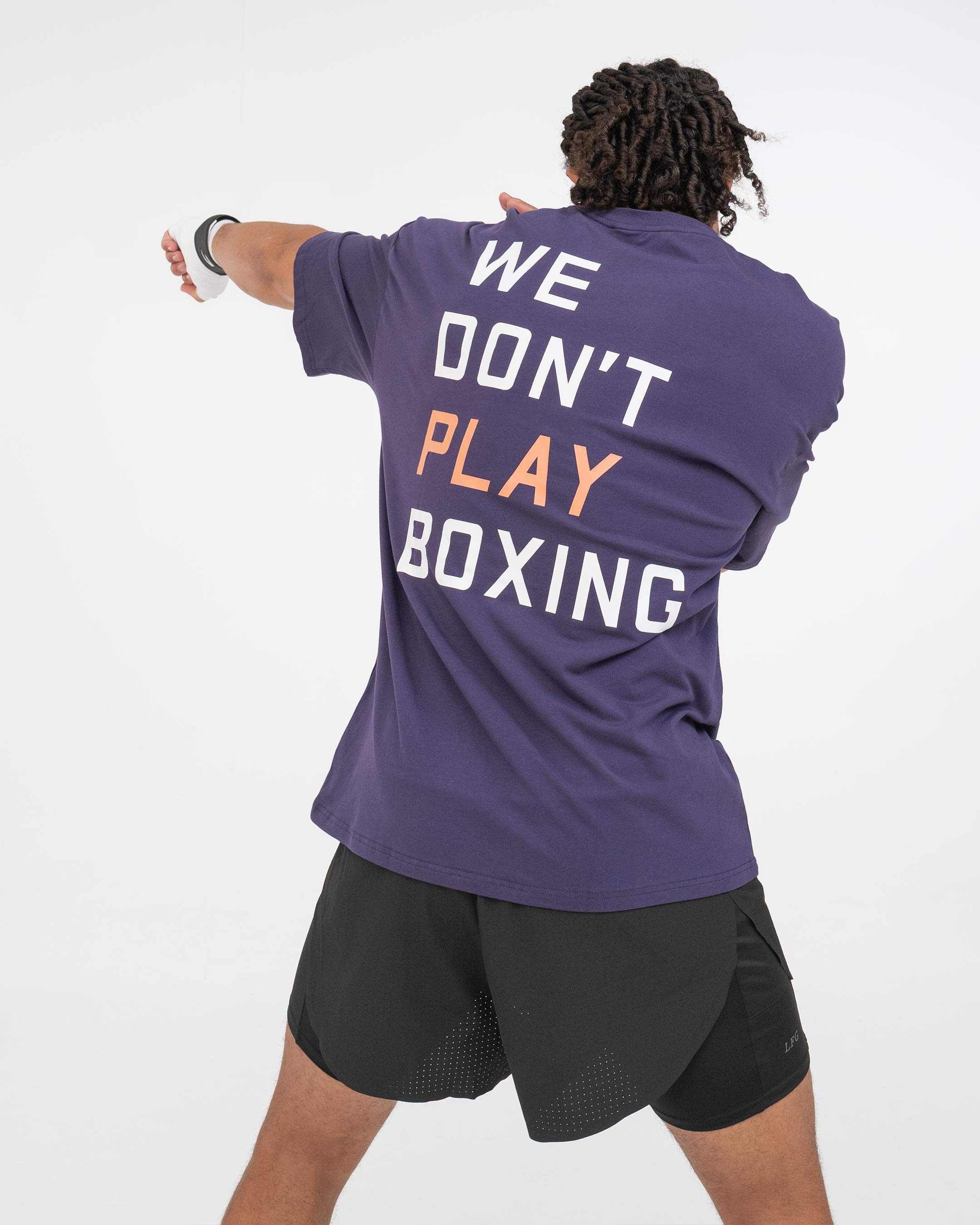 We Don't Play Boxing Oversized T-Shirt - Purple