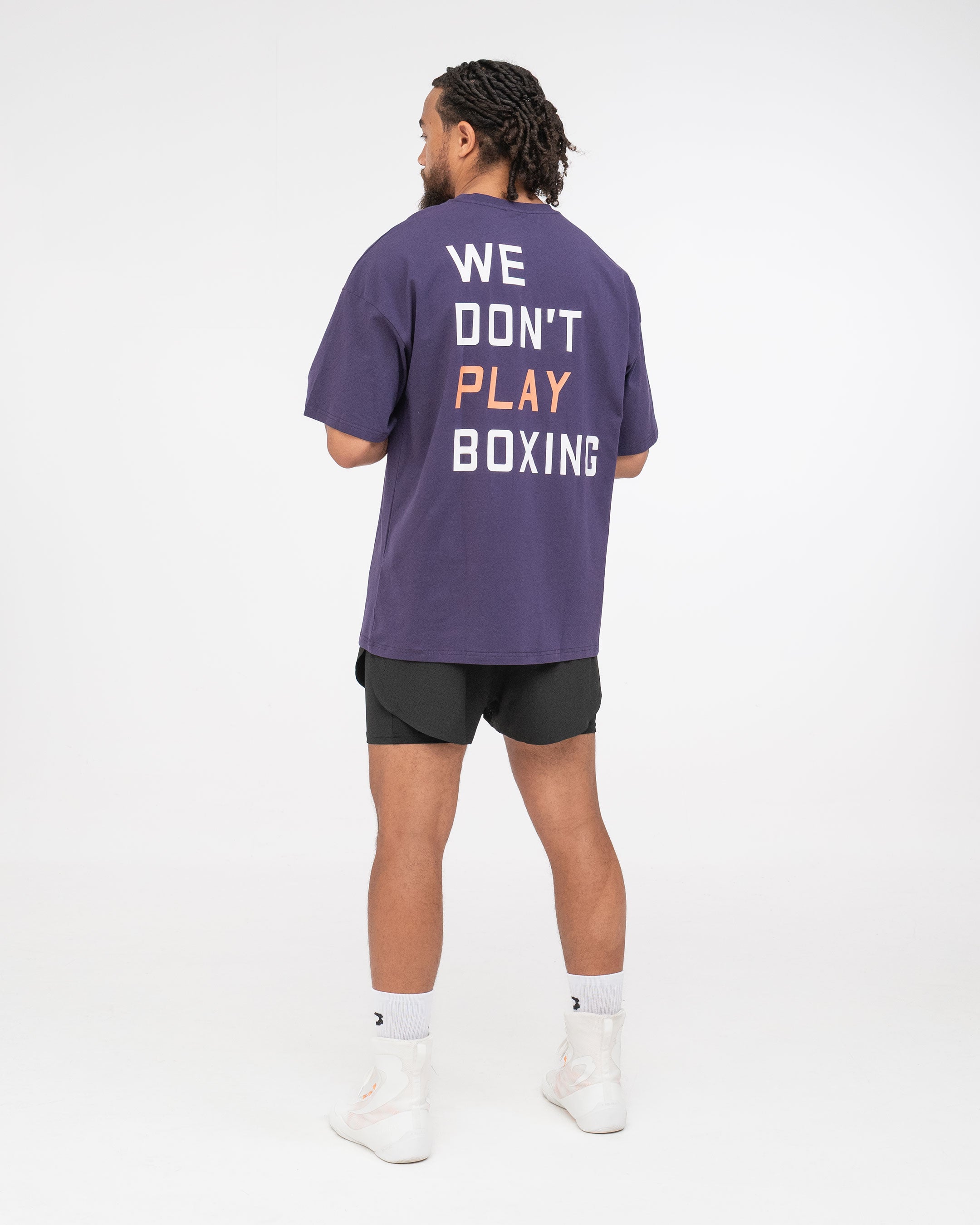 We Don't Play Boxing Oversized T-Shirt - Purple
