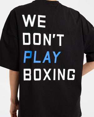 We Don't Play Boxing Oversized T-Shirt - Black/Blue