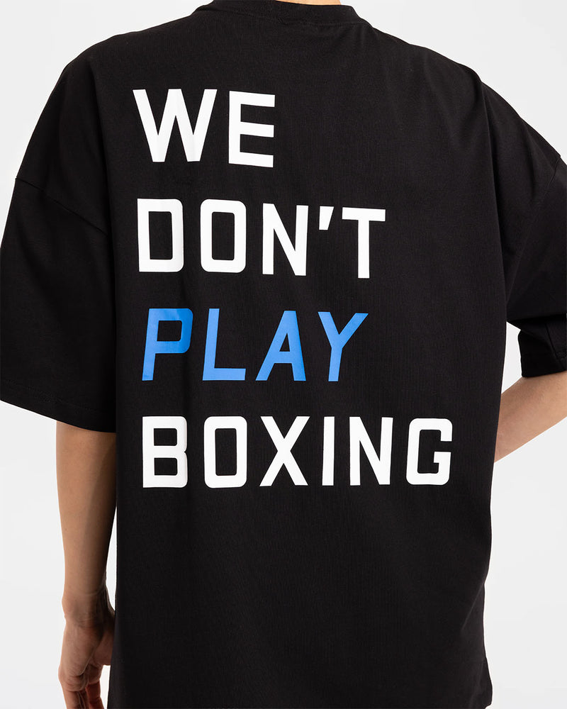 We Don't Play Boxing Oversized T-Shirt - Black/Blue