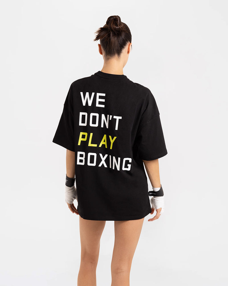 We Don't Play Boxing Oversized T-Shirt - Black/Yellow