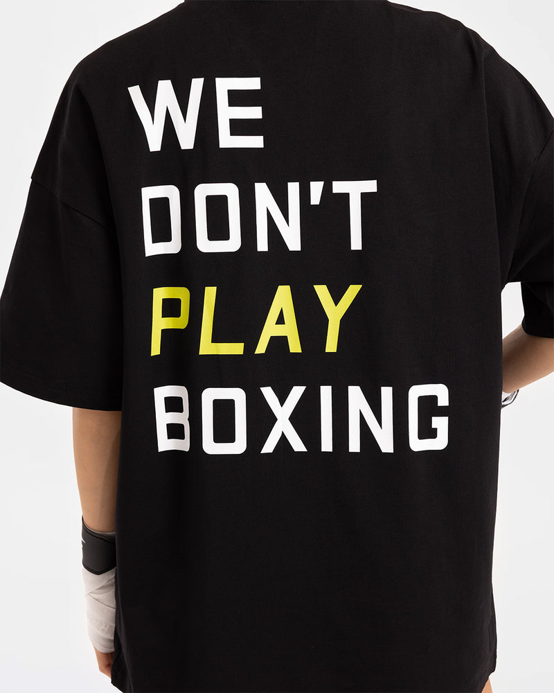 We Don't Play Boxing Oversized T-Shirt - Black/Yellow
