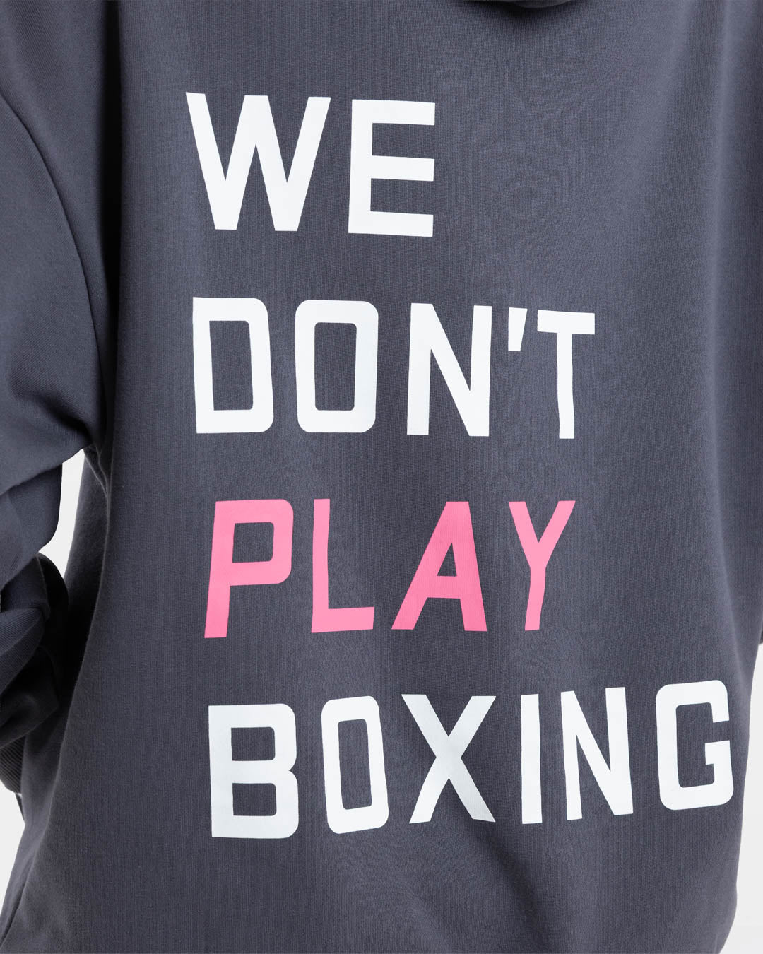 We Don't Play Boxing Oversized Hoodie - Grey/Pink