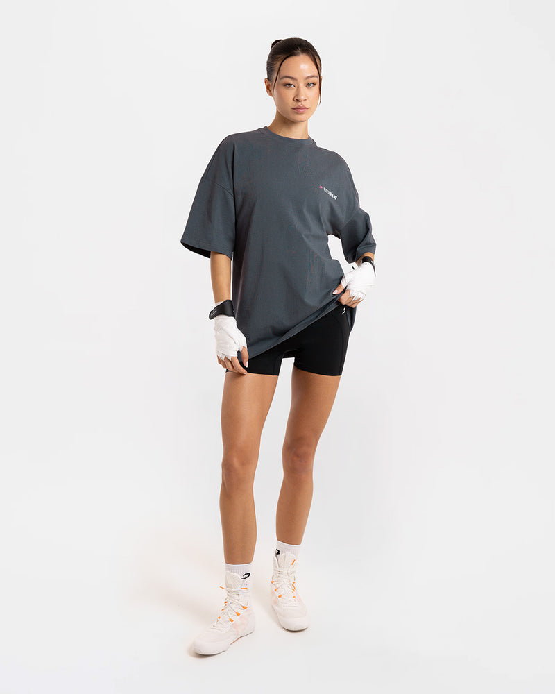 We Don't Play Boxing Oversized T-Shirt - Grey/Pink