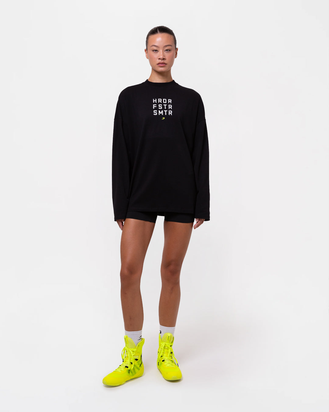 HRDR FSTR SMTR Oversized Long Sleeve T-Shirt - Black