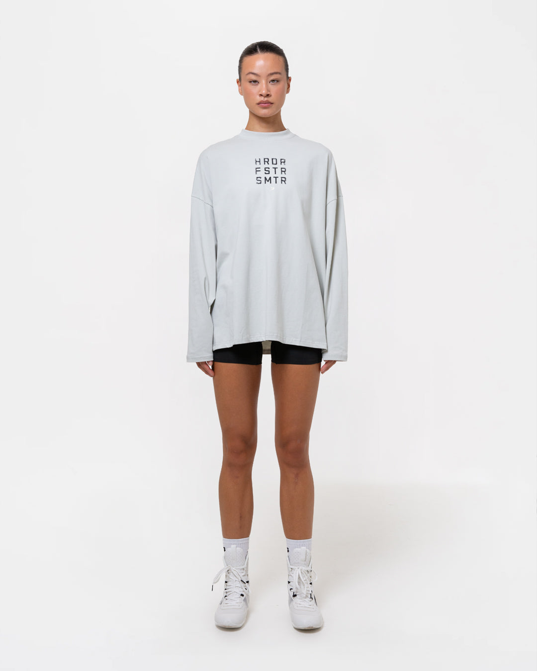 HRDR FSTR SMTR Oversized Long Sleeve T-Shirt - Slate