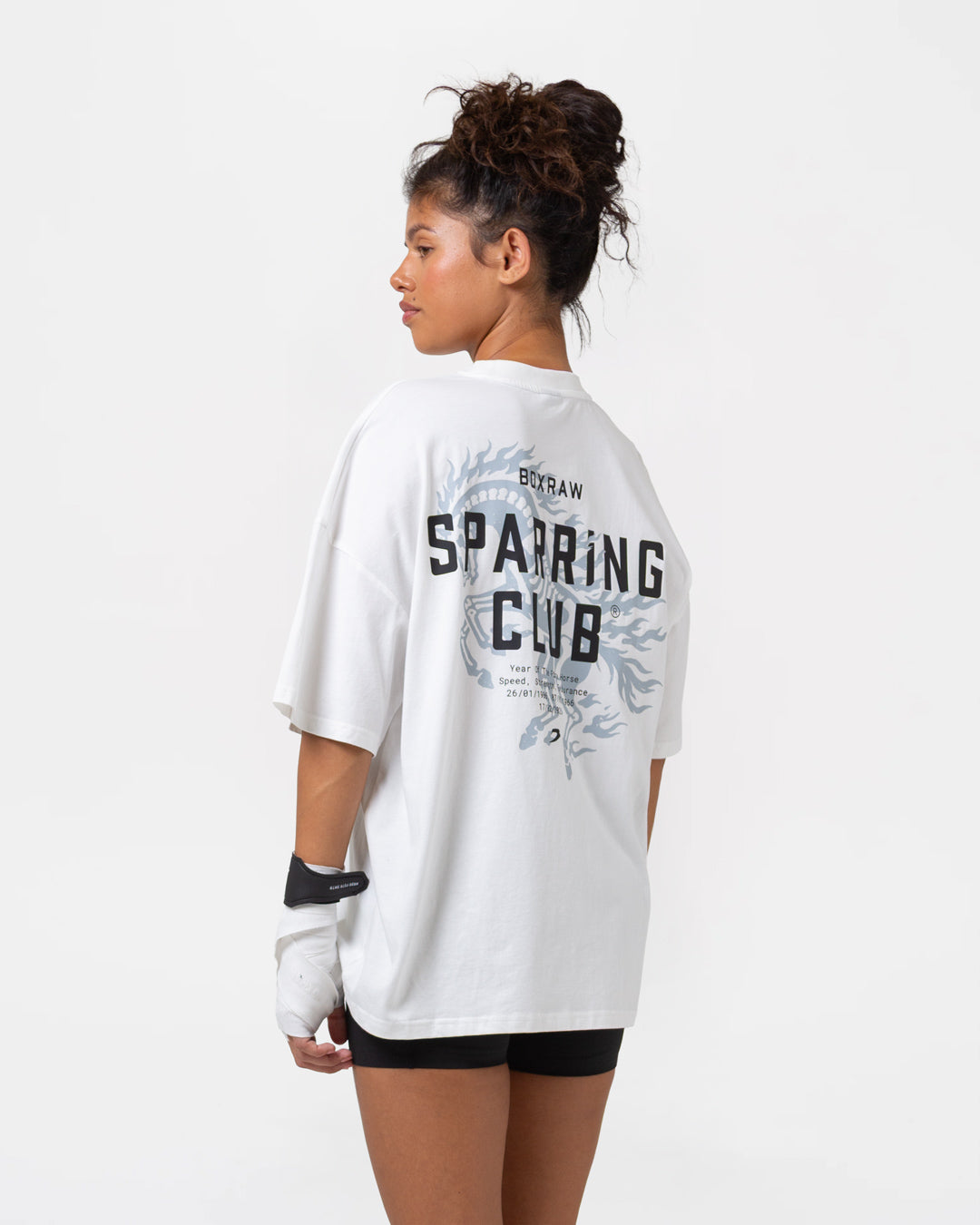 Sparring Club Fire Horse Oversized T-Shirt - Washed Ivory