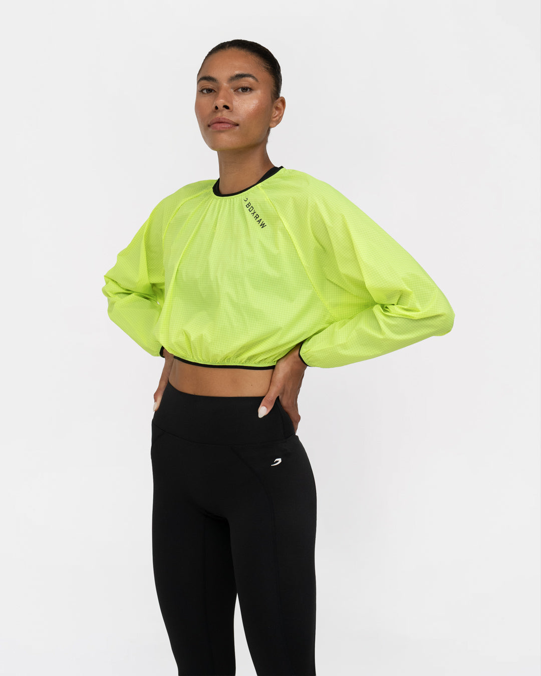 Genaro Cropped Windbreaker Crew - Neon Yellow
