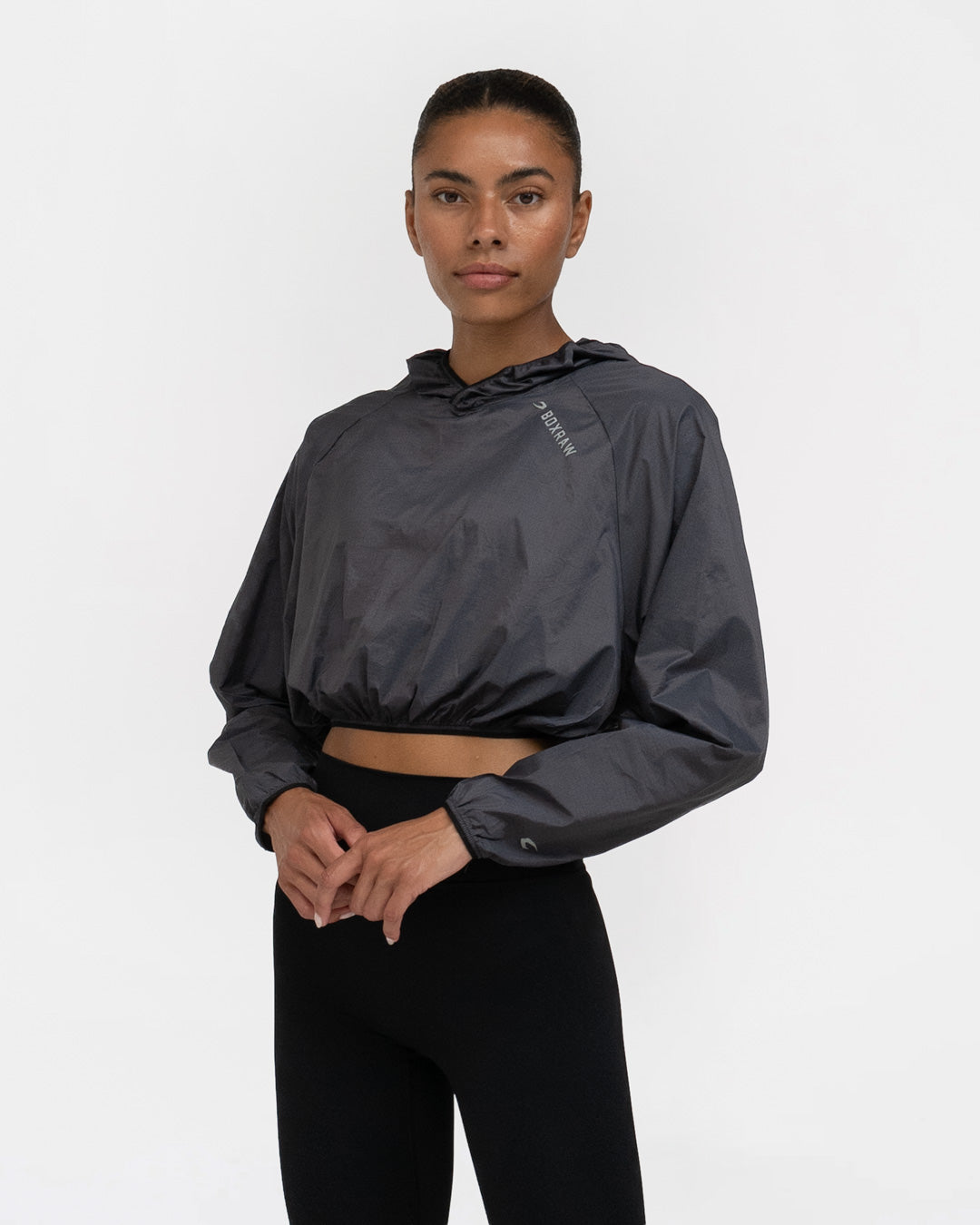 boxraw ジェナーロ・オーバーサイズ・ウィンドブレーカー・クルー Genaro Oversized Windbreaker Hoodie - Charcoal | BOXRAW