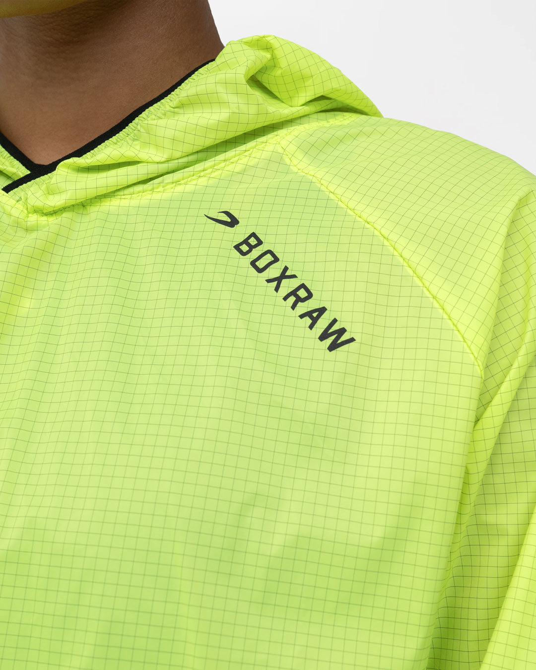 Genaro Cropped Windbreaker Hoodie - Neon Yellow