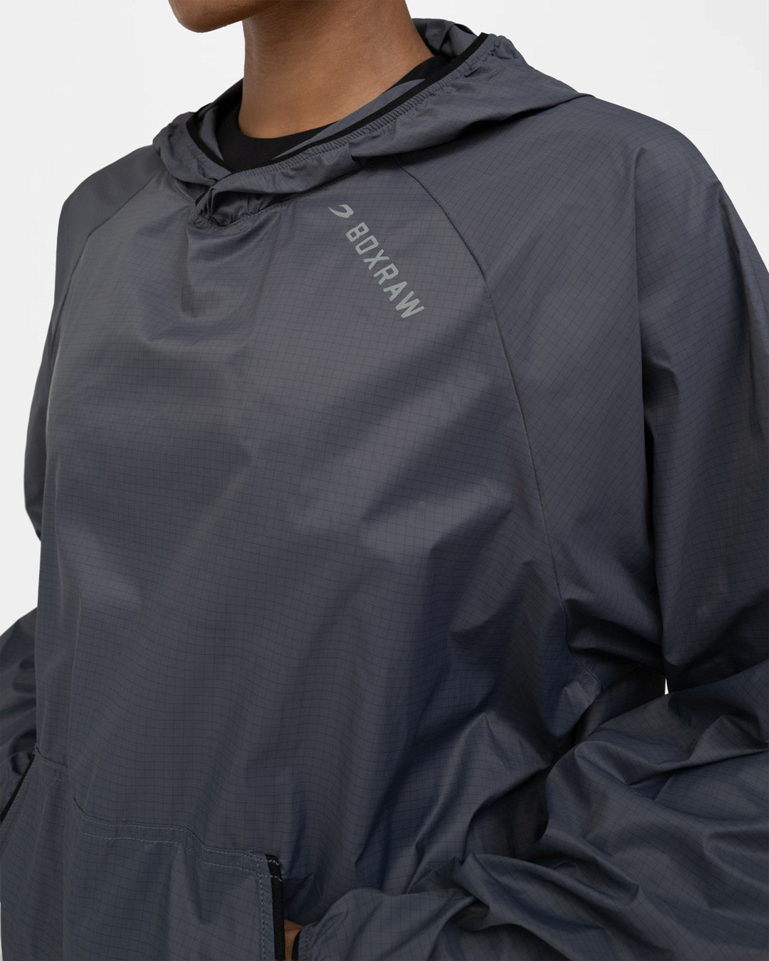 Women's Genaro Oversized Windbreaker Hoodie - Charcoal | BOXRAW